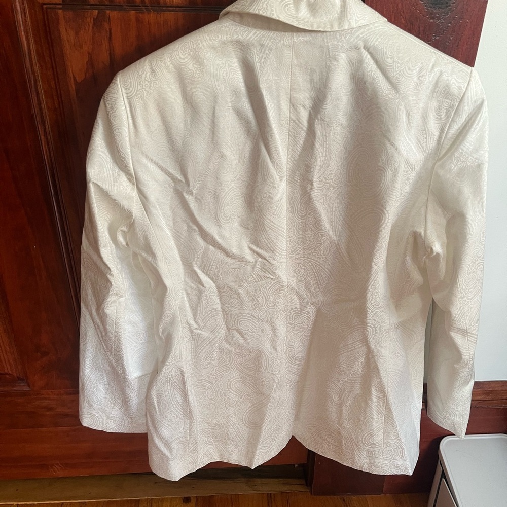 Jones New York White Textured Blazer